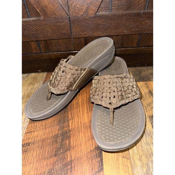 Baretraps Denna Metallic Wedge Flip Flop Sandals  Size 6 - Picture 1 of 12
